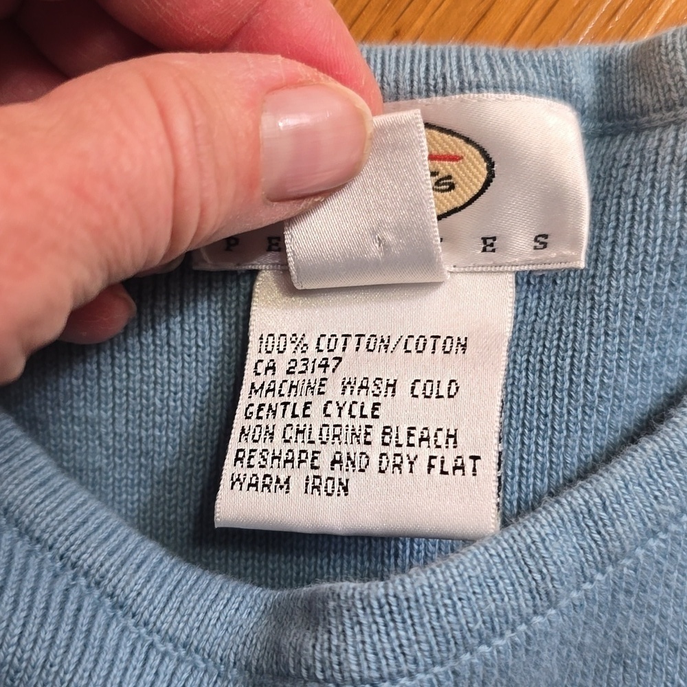 Talbots Petites Long Cardigan and Shirt Baby Blue - Picture 9 of 12